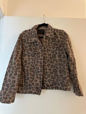 Blank NYC Cheetah Print Womens Denim Jacket